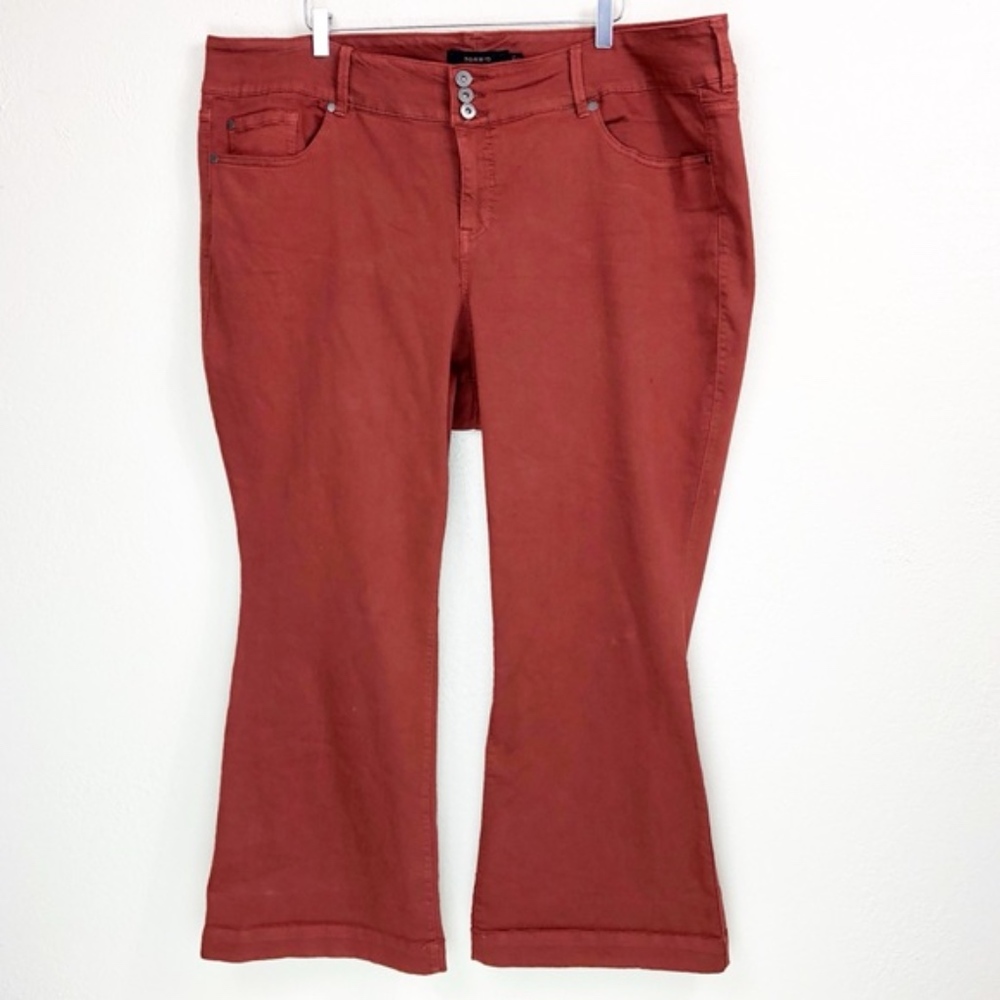 NWOT Torrid Burnt Orange Flare Bell Bottom Jeans - Picture 2 of 4